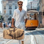 Topika Canvas Duffle Bag for Travel, 50L Expandable Weekend Duffels