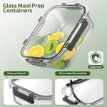 Topika 15-Piece Glass Food Storage Containers with Lids, Airtight Leakproof
