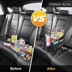 Topika - Car Back Seat Organizer, Seat Storage for Children, 2 Cup Holders
