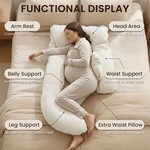 Topika Maternity Pillow for Pregnancy Sleep, Full Body G-Shaped Support