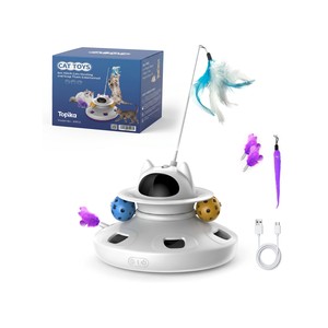 Topika Cat Laser Toy Auto Rotating Feather Ball Interactive Toy