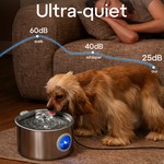 Topika Stainless Steel Cat Water Fountain 3.2L, Whisper-Quiet