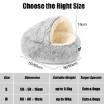 Topika Hooded Cat Cave Bed with Waterproof Non-Slip Base & Cozy Plush