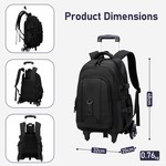 Topika Backpack with Wheels School Backpack Bookbag with 6 Wheels for Boys