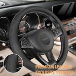 Topika - Exquisite Microfiber Leather Steering Wheel Cover, Universal Fit