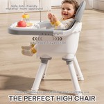 Topika 7-in-1 Baby High Chair for Daily Feeding, Play & Toddler Meals