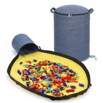 Topika Toy Storage Hamper with Play Mat, Felt Laundry Basket for Kids