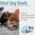 Topika Stainless Steel Dog Bowl with Non-Slip Silicone Base, 21cm Big Bowl
