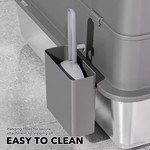 Topika Litter Box Stainless Steel Dual Entry Enclosed Cat Litter Box