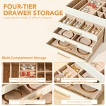 Topika Jewellery Box for Women with 12 Grid Drawer, Dust-Proof Organizer
