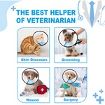 TopikaPet - 5-Size Dog Cone Collar, Adjustable Pet Recovery Elizabeth Cone