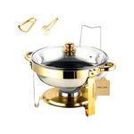 Topika Buffet Chafing Dish with Lid, Food Warmer for Parties, Weddings Gold
