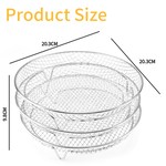 Topika Air Fryer Stainless Steel Rack Set 3 Pack, Grill Accessories, 20.3cm