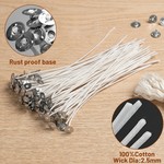 Topika - 130pcs Candle Wicks Kit with 100 Cotton & 30 Wood Wicks