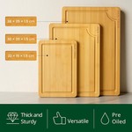 Topika - Bamboo Kitchen Cutting Boards Set, 3 Piece Wooden Chopping Boards
