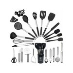 Topika 33pcs Silicone Kitchen Utensils Set With Stainless Steel Handle