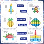 Topika Diamond Window Magnetic Tiles Building Set with Colour Box 120-Piece