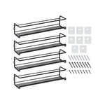 Kitchen Holder Spice Organizer Rack Wall Mounted 4-Piece Set - Black