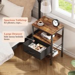 Topika - Night Stand for Bedside,Nightstand Bedside Table w/ Storage Shelve