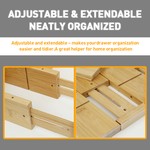 Topika Bamboo Drawer Divider Adjustable Expandable Drawer Devider Organiser