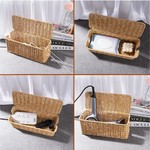 Topika Rattan Cable Management Box With Lid For Neat Cable Home Storage