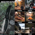 Topika Tactical Knife Folding Knive Pocket Knife For Men, LED Fire Starter