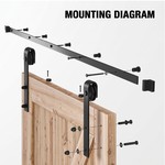 Topika - 2M Barn Door Sliding Kit Aluminium Door Rail Kit