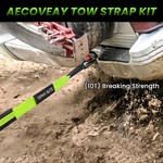 TopikaAuto 5m 10Tons Tow Strap Heavy Duty with D Ring Shackle Recovery Rope