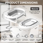 Topika 7pcs Foldable Baby Bathtub, Baby Bath Set with Cushion & Rinse Kit