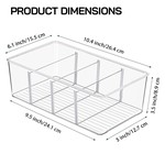 Topika 4 Pack Clear Storage Containers with Dividers Cabinet Organiser Bins