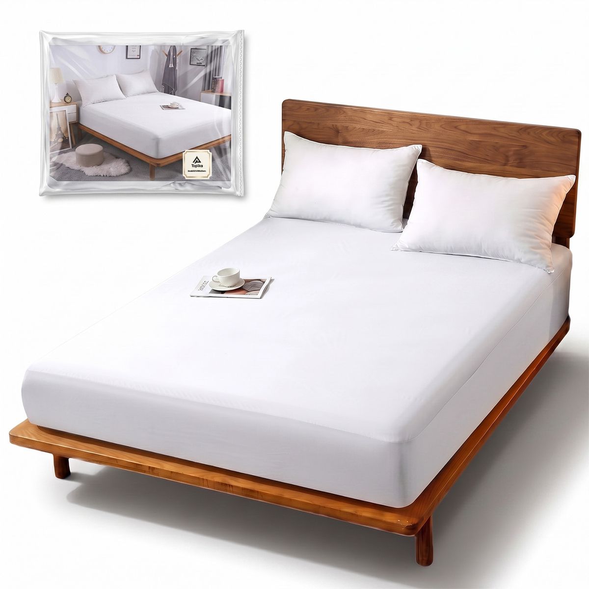 Topika Waterproof Mattress Protector, Breathable, All Sizes - Plain Topika Waterproof Mattress Protector, Breathable, All Sizes - Plain