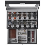 Topika Watch Gift Box For Men Leather Watch Case 12Slot Organizer With Lock