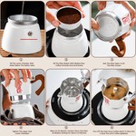 Bincoo - Moka Pot 6 Cup Stovetop Espresso Maker, 300ML Moca Coffee Pot