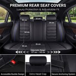 TopikaAuto - Universal Car Seat Cover Front & Full Set Waterproof Leather