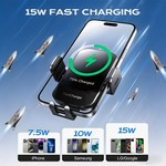 Topika - Car Wireless Charger, 15W Car Charger, Car Charger Iphone Mount