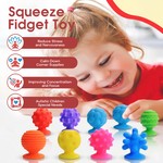 Topika Sensory Fidget Suction Toys for Kids,8 Piece Calm Down Stress Relief