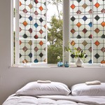 Topika Stained Glass Window Film, Privacy Window Sticker, Geometric