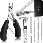 Topika Large Nail Clippers Set,Toenail&Fingernail Clipper Kit for Men/Women