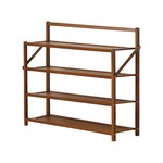 TopikaHome - Foldable Bamboo Shoe Rack, 4/5-Tier Wooden Shoe Organiser 70cm