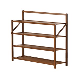 TopikaHome - Foldable Bamboo Shoe Rack, 4/5-Tier Wooden Shoe Organiser 70cm