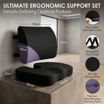 Topika - Ergonomic Back Support And Back Lumbar Support Pillow Setwgg