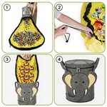 Topika Toy Storage Organizer with Play Mat Large Capacity Bin,Cute Elephant