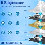 Topika- Under Sink Water Filtration System Stainless 5-Stage Filtration
