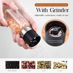 Topika - Spice Jars Glass Set 27pcs with Walnut Lids,Funnel,Grinder,Labels