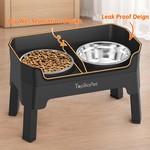 Topikapets - Adjustable Elevated Dog Bowls with Lick Plate & 2x 1.2L Bowls