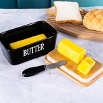 Topika - Bread Box Set With Butter Dish, Tea Canister & Free Butter Scraper