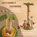 Topika Cat Scratching Tree 114cm Tall, Sisal Scratcher with Toys