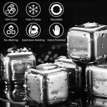 Topika - Whiskey Stones Set, Reusable Ice Cubes, Metal Ice Rocks Gift
