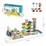 Topika Kids Car Adventure & Parking Building Game Set, Track Car Toy
