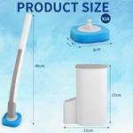 Topika Disposable Toilet Brush & Holder Set with 16 Refills , No Mess